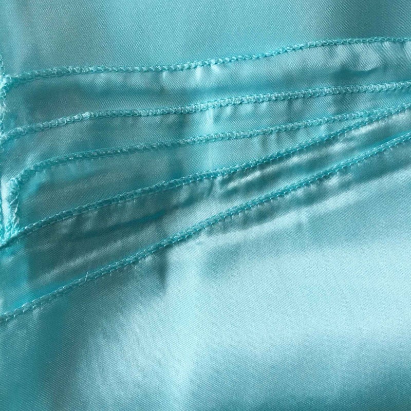 iEventStar 10 pcs Satin 12'' x 108'' Table Runner Runners Wedding Banquet Party Decoration (Aqua) - Image 2